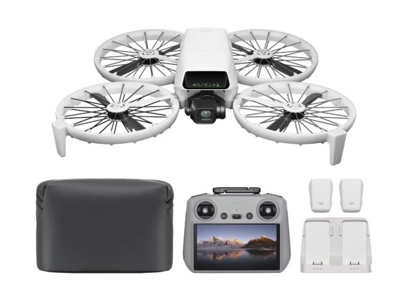 DJI Flip Fly More Combo (RC 2 Fernsteuerung mit Bildschirm), Drohne mit Kamera 4k Erwachsene, Handstart, autom. Rückkehr, Intelligent Flight, 3 Akkus für 93 min Flugzeit