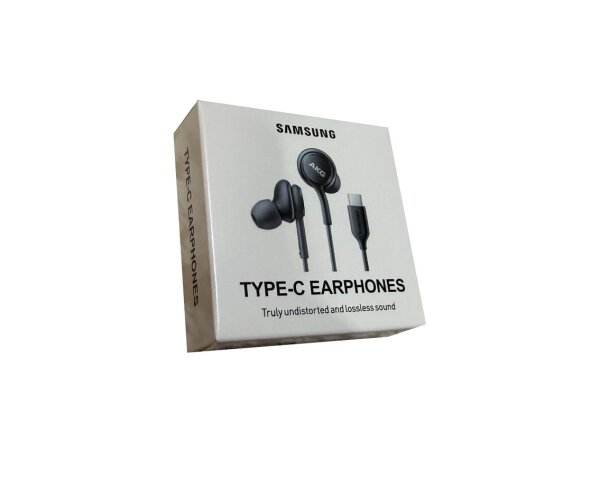 Samsung Type-C Earphones EO-IC100, Sound by AKG, Zwei-Wege Lautsprecher, Gewebekabel, USB Type-C Anschluss, angenehme Passform, Black