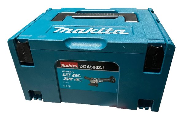 Makita DGA506ZJ Akku-Winkelschleifer, 70 W, 18 V, Blau / Makpac Gr. drei