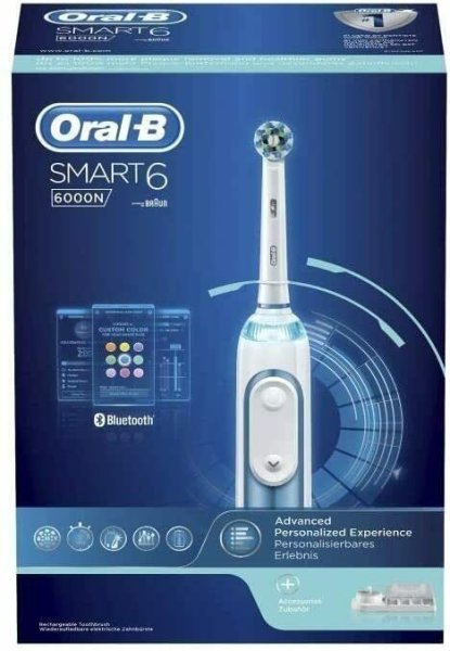 Oral-B Smart 6 6000N Elektrische Zahnbürste mit Bluetooth & App 3x Aufsteckbürst