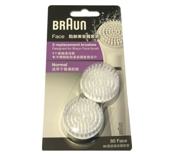 Braun Face Ersatzbürste Normal 80 Face 2 Stk, für Braun Face Gesichtsepilierer