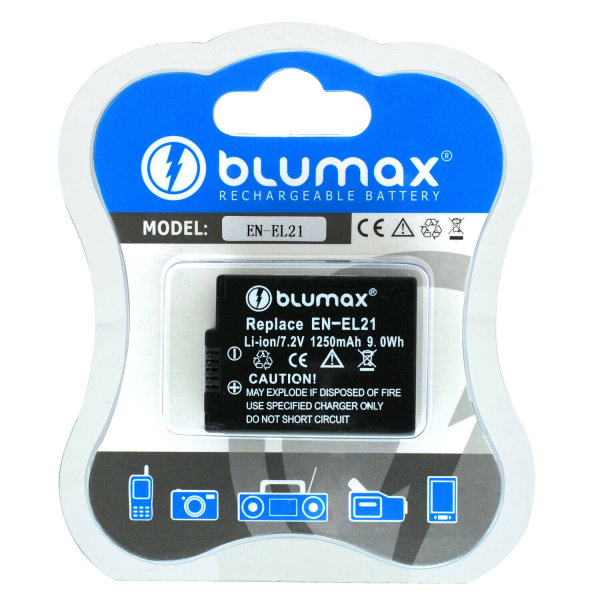 Original Blumax ® Akku Battery für EN-EL21 7,2V 1250mAh Li-Ion Nikon 1 V2