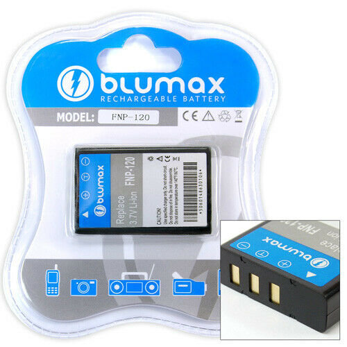Original Blumax Akku f&uuml;r Fuji NP-120 Pentax D-LI7 Ricoh DB-43 Toshiba Optio MX4