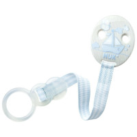 NUK Baby Blau Saugerband mit Clip zur sicheren Befestigung des Schnullers