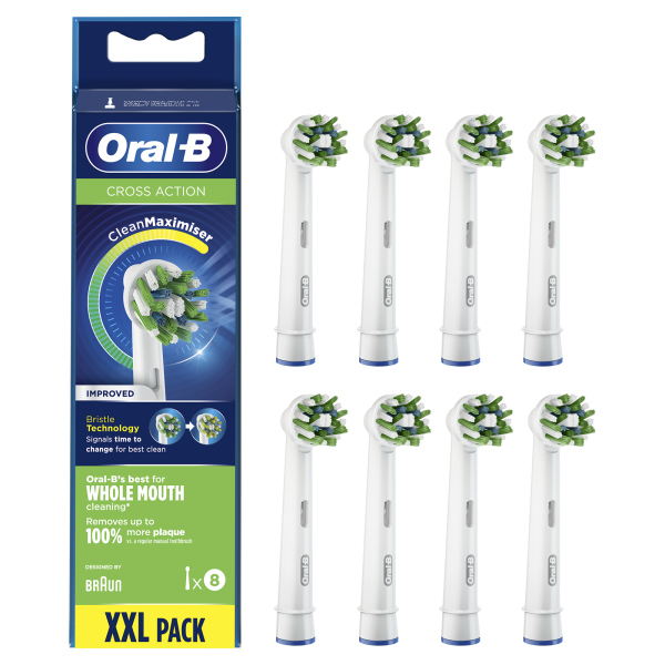 Oral-B Crossaction Set mit 8 Bürsten mit CleanMaximiser-Technologie, 8 Stück
