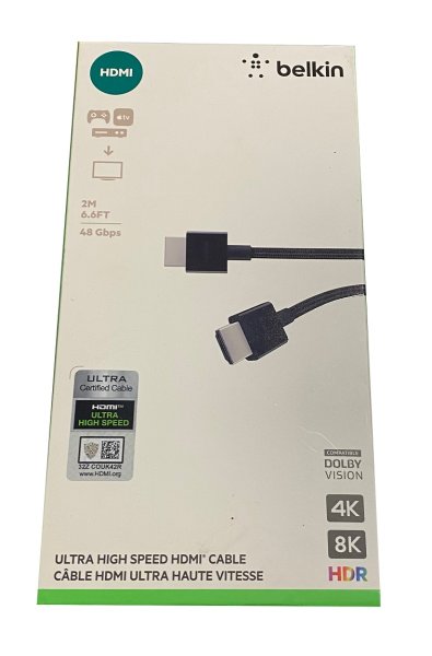 Belkin Ultra HD-Highspeed-HDMI-Kabel (2018, 2 m-4K-HDMI-Kabel, unterstützt 4K/120 Hz und 8K/60 Hz, Dolby Vision-/HDR 10-kompatibel, 48 Gbit/s)