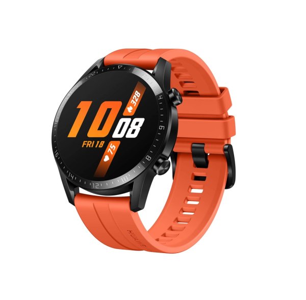 HUAWEI Watch GT 2 Smartwatch (46mm Full-Color-AMOLED, SpO2-Monitoring, Herzfrequenzmessung, Musik Wiedergabe&Bluetooth Telefonie, 5ATM wasserdicht, GPS) Sunset Orange