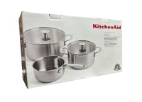 KitchenAid 3-er Kochtopf-Se/ 2xKochtöpfe mit Deckel...