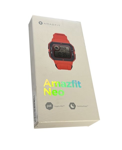 Amazfit Neo Smartwatch Retro-Design Fitness Armband mit Pulsuhren Fitness Tracker Wasserdicht 5 ATM Fitnessuhr Sportuhr Schrittzähler für Android und ios Smart Handy, red, square