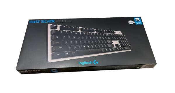 Logitech G413 Mechanische Gaming-Tastatur, Taktile Romer-G Switches, Gebürstetes Aluminiumgehäuse, Programmierbare F-Tasten, USB-Durchschleife, US QWERTY-Layout - Silber/Schwarz