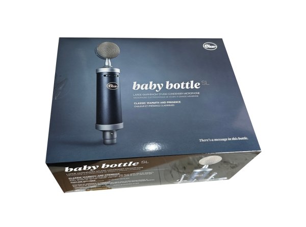 Blue Baby Bottle SL XLR Kondensatormikrofon für Aufnahmen und Streaming, mit Großmembrankapsel, Holzbox zur Aufbewahrung und Spinne zum Aufstellen - Schwarz