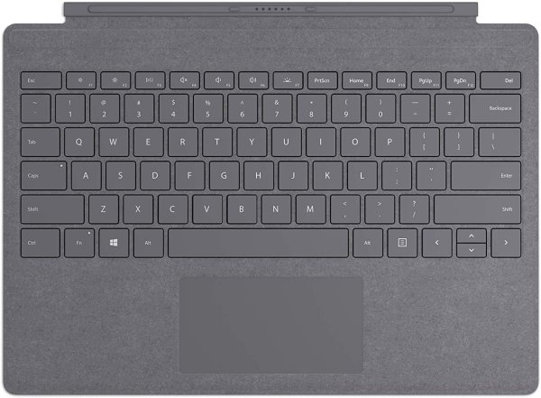 Microsoft Keyboard Type Cover für Surface Pro – kompatibles Surface Pro 3/4/5/6/7/7+ (LED-Hintergrundbeleuchtung, Glas-Touchpad) – Französische AZERTZ-Tastatur –  Antrazit Grau